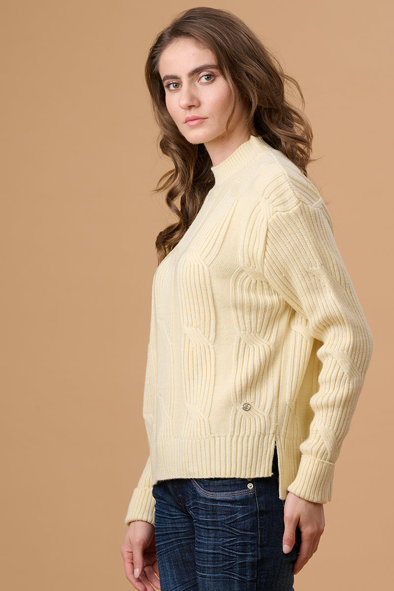Off White Regular Fit Sweater For Gipsy Women Â Stylish & Cozy Winter Collection