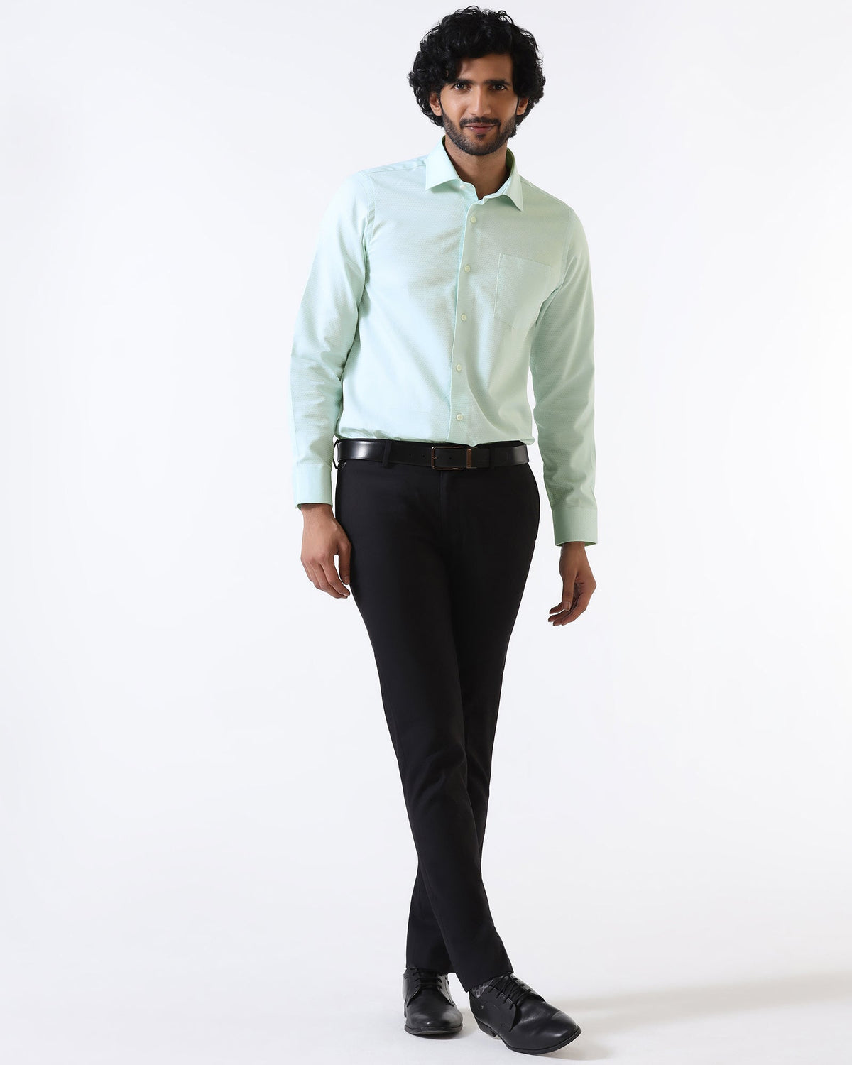 Blackberry Mens Formal Shirt F/S Bp-Bs-Do-Random Aqua