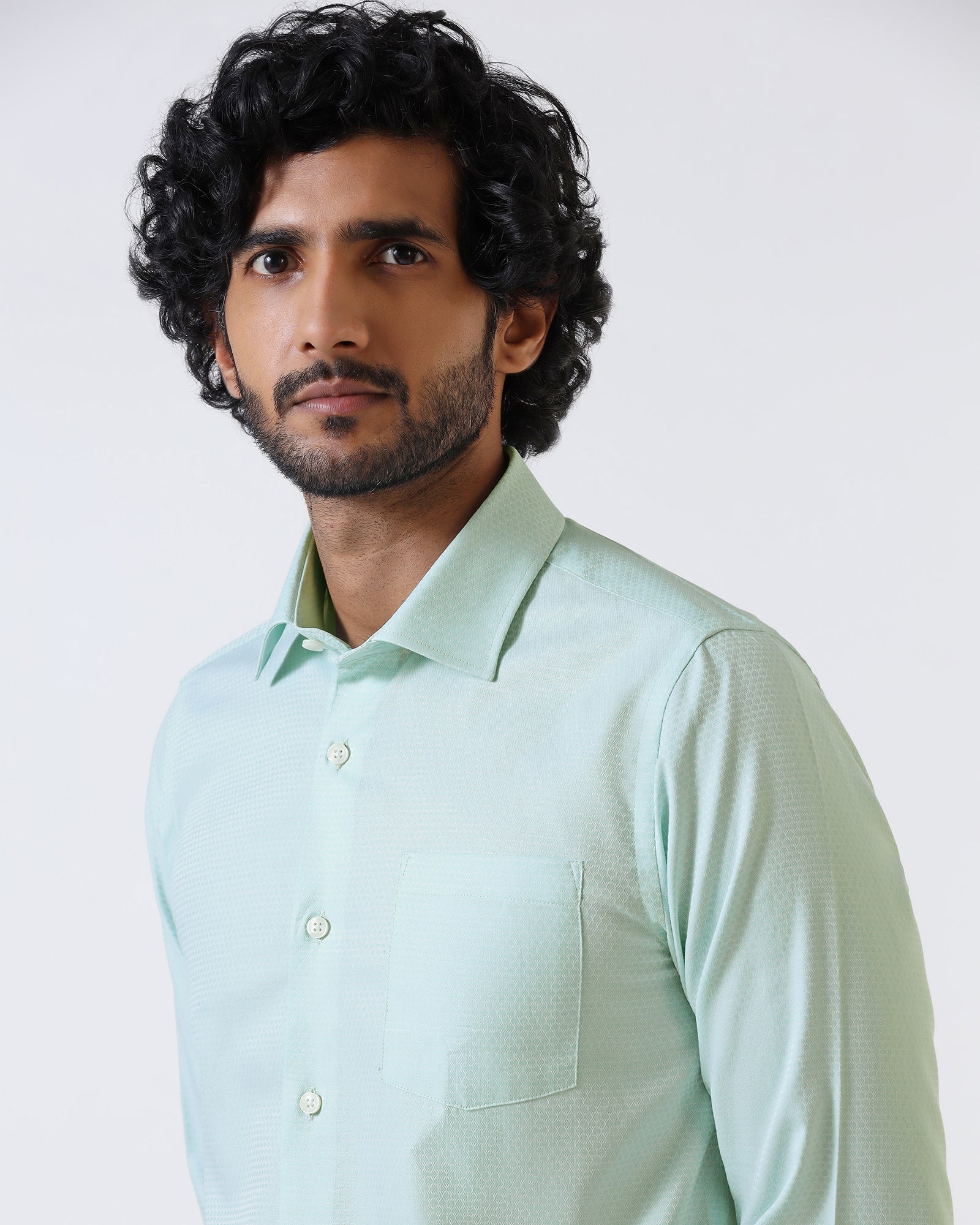 Blackberry Mens Formal Shirt F/S Bp-Bs-Do-Random Aqua