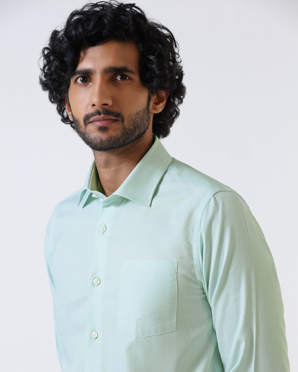 Blackberry Mens Formal Shirt F/S Bp-Bs-Do-Random Aqua