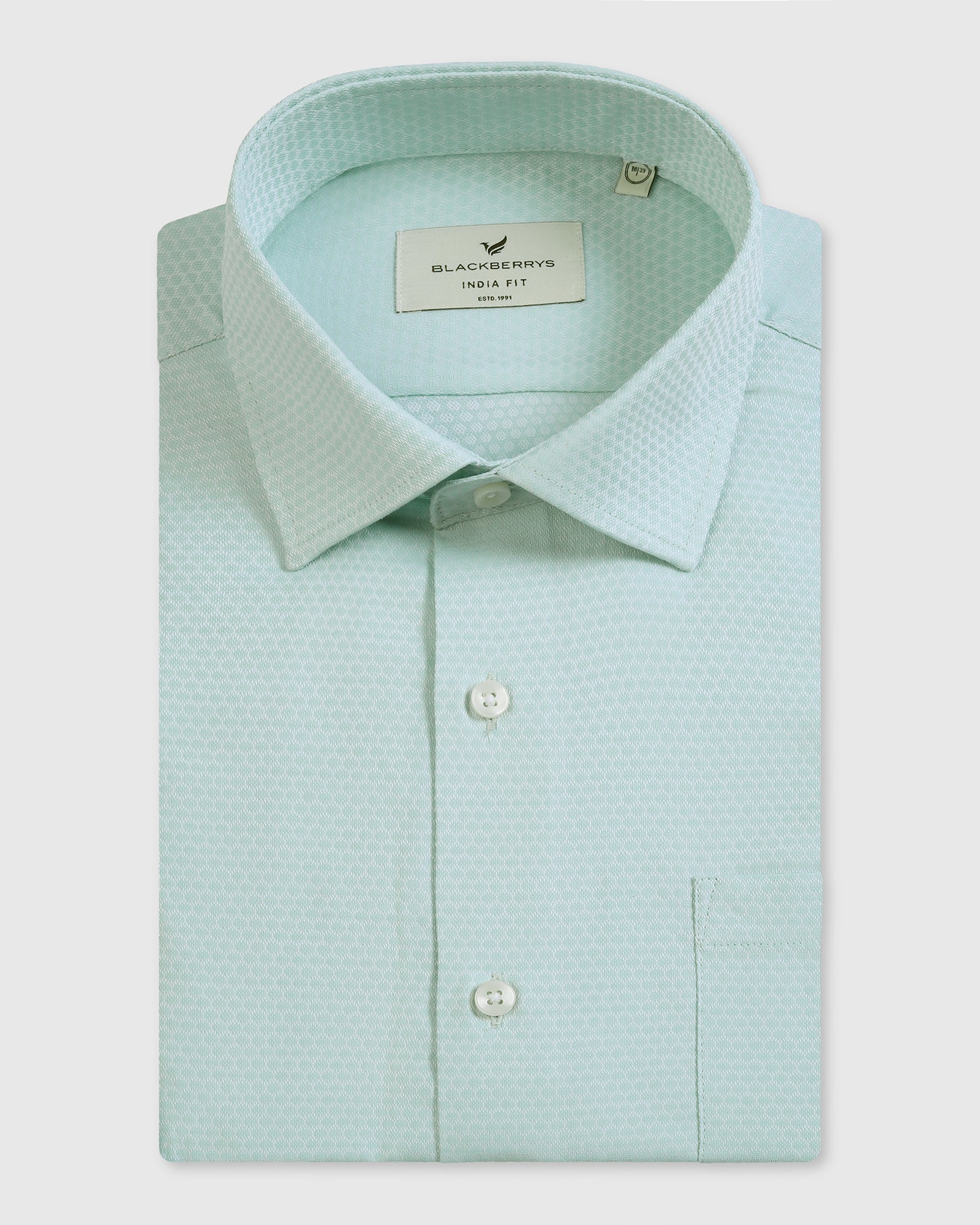 Blackberry Mens Formal Shirt F/S Bp-Bs-Do-Random Aqua