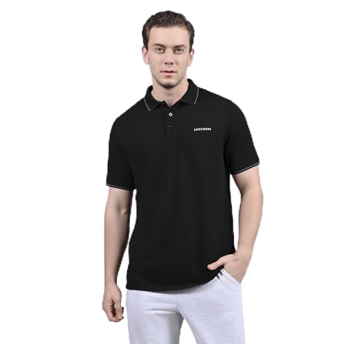 Skechers Mens T-Shirt H/S Tp0023Id Black/Charcoal/Blue