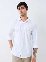 Spykar Mens Casual Shirt H/S Mshsos1Be027 White
