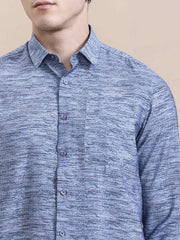 Crocodile Mens Casual Shirt F/S Crcs125-317Mt Blue