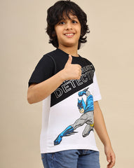 BIO WORLD BOYS T-SHIRT H/S BTMKBTSRT002327 WHITE/BLACK