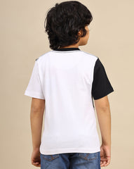 BIO WORLD BOYS T-SHIRT H/S BTMKBTSRT002327 WHITE/BLACK