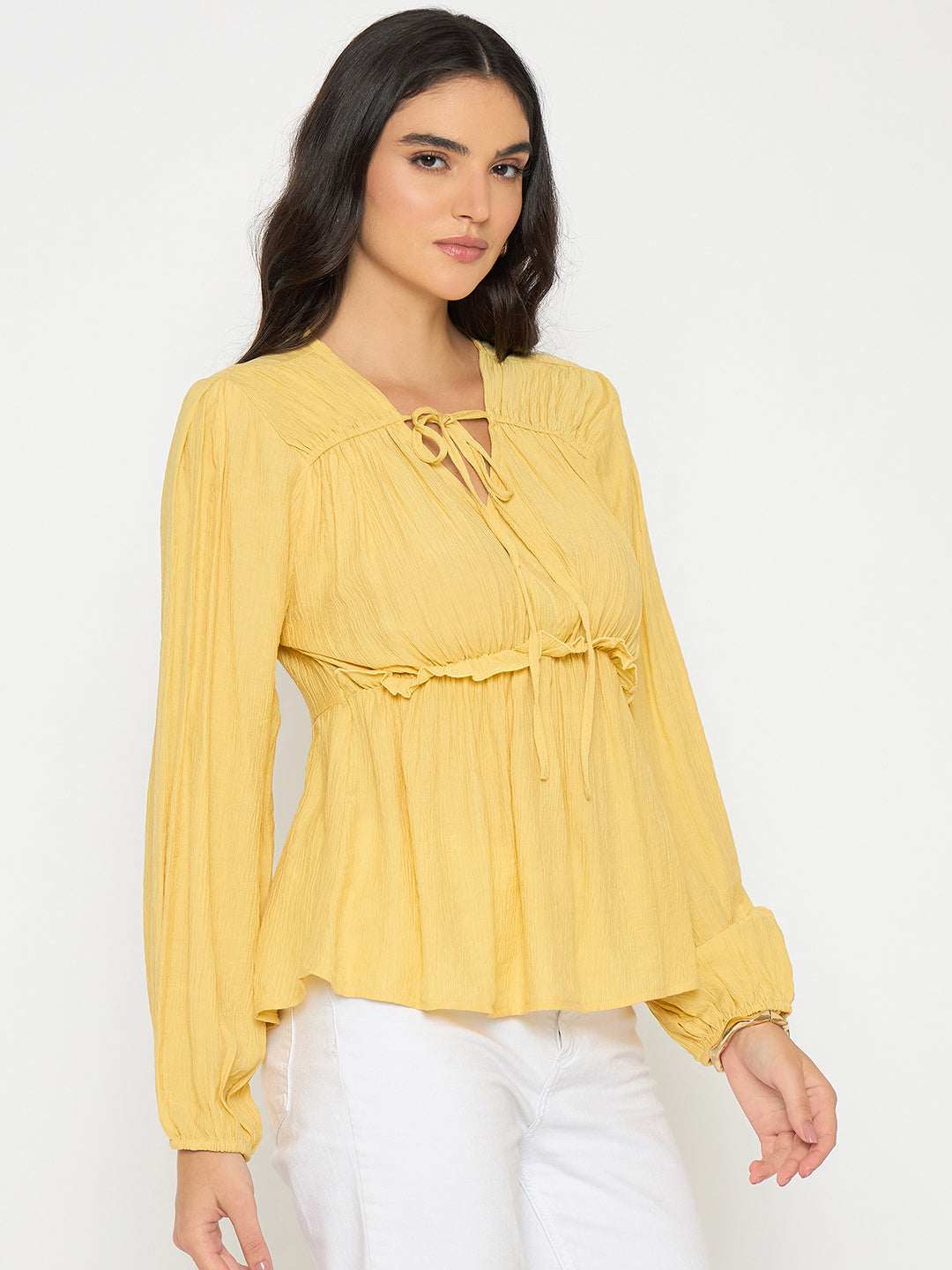 Madame Ladies Western Top H/S M5S18728 044 Yellow