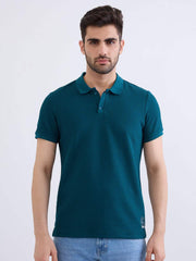 SPYKAR MENS T-SHIRT F/S MKTFP2BE077 TEAL GREEN
