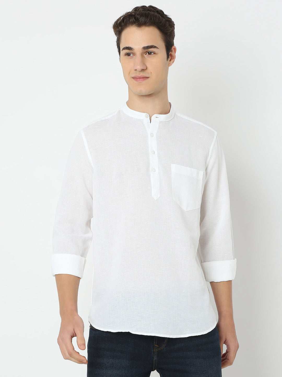 Spykar Mens Casual Shirt F/S Mkusos1Be007 White