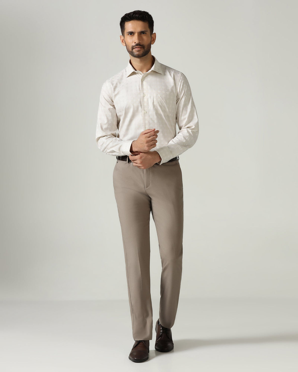 Blackberry Mens Formal Shirt F/S Bp-Lg-Ch-Fivel Beige