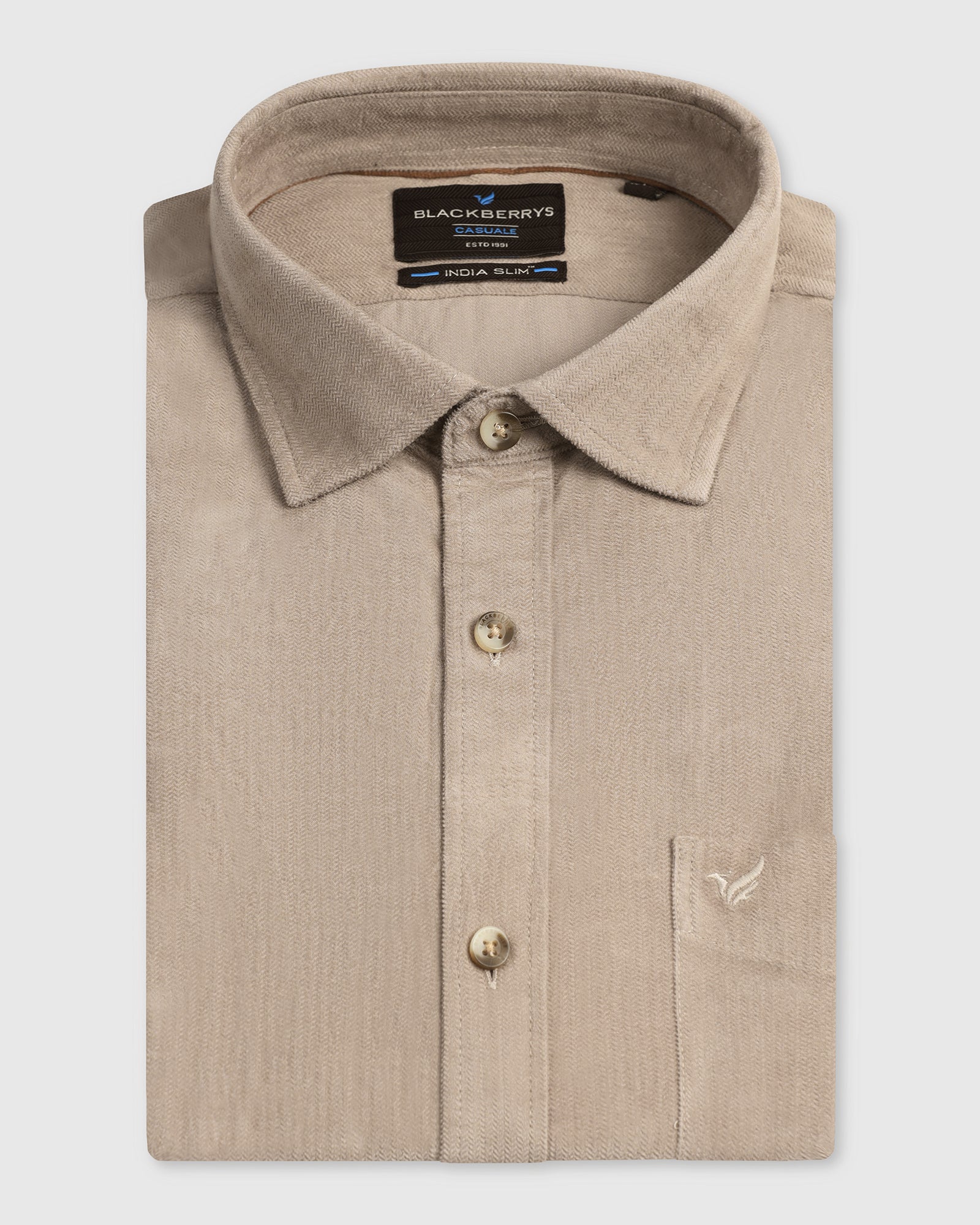Blackberry Mens Casual Shirt F/S Es-Um-So-Tevez Beige
