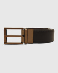 Leather Revesible Black & Brown Solid Belt - Warwick