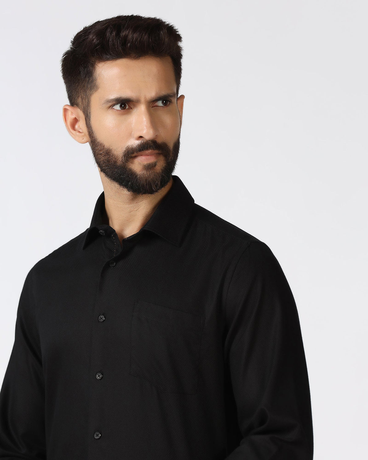 Blackberry Mens Formal Shirt F/S Bl-P1-Do-Destine Black