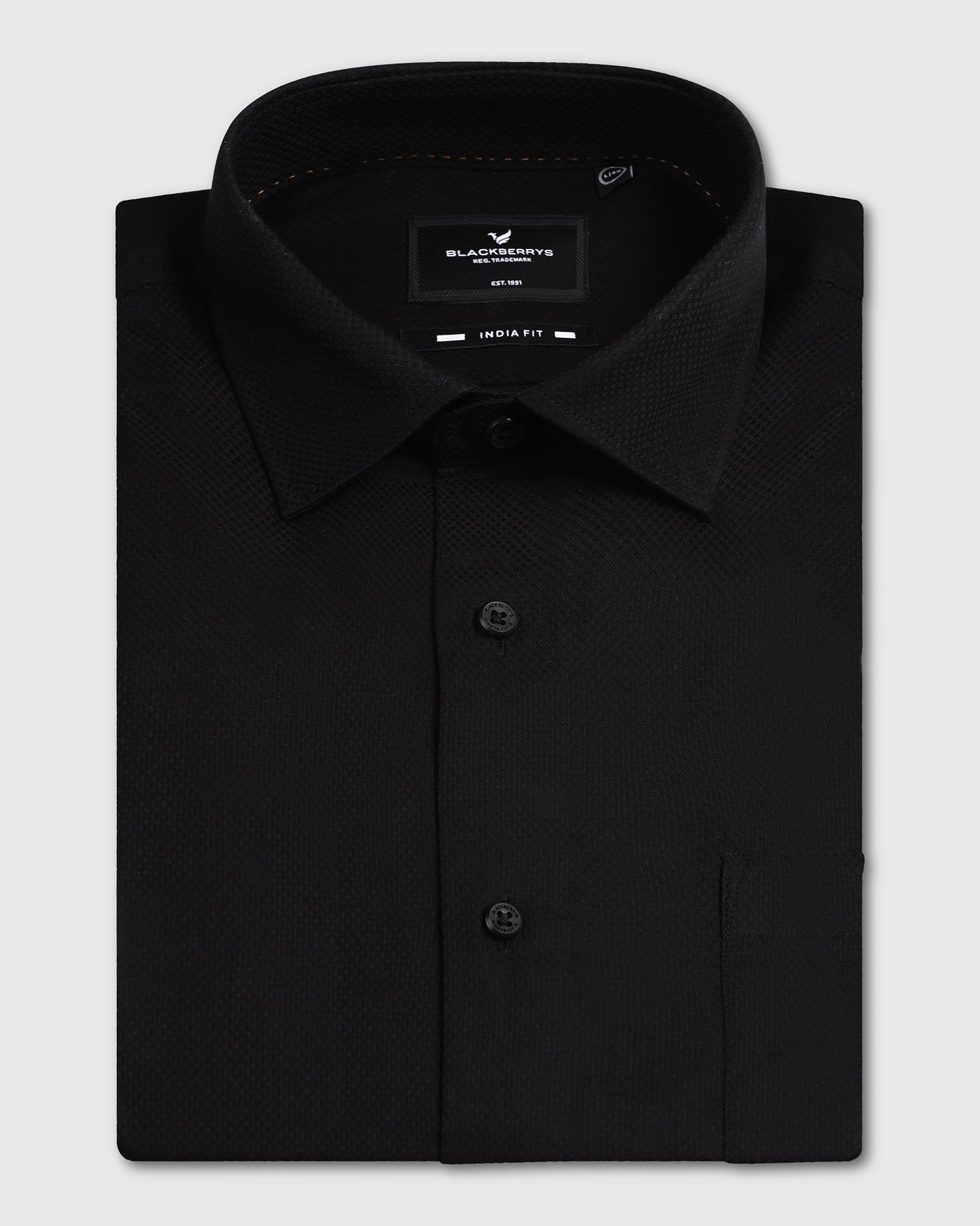 Blackberry Mens Formal Shirt F/S Bl-P1-Do-Destine Black