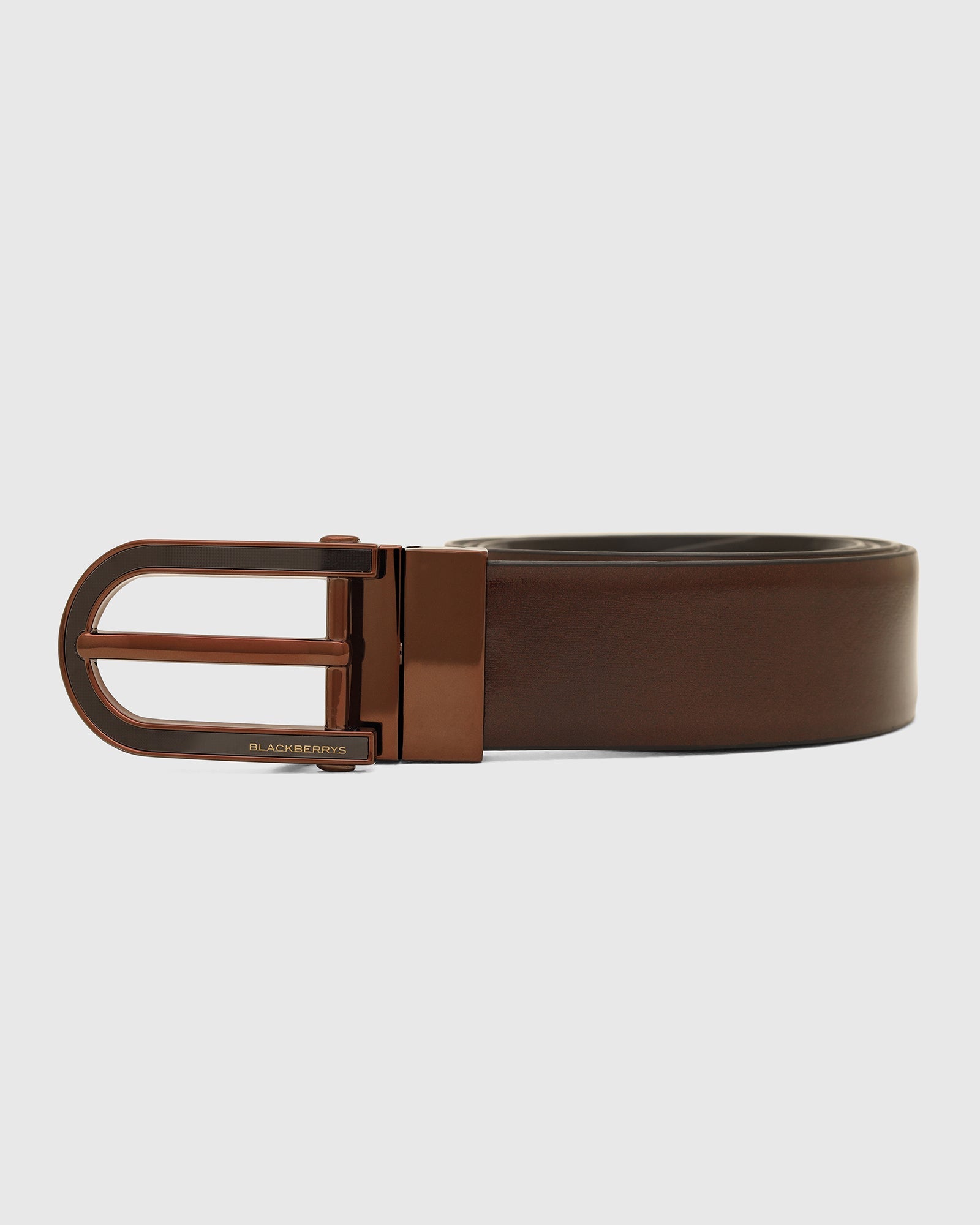 Leather Revesible Brown Black Solid Belt - Wilton