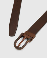 Leather Revesible Brown Black Solid Belt - Wilton