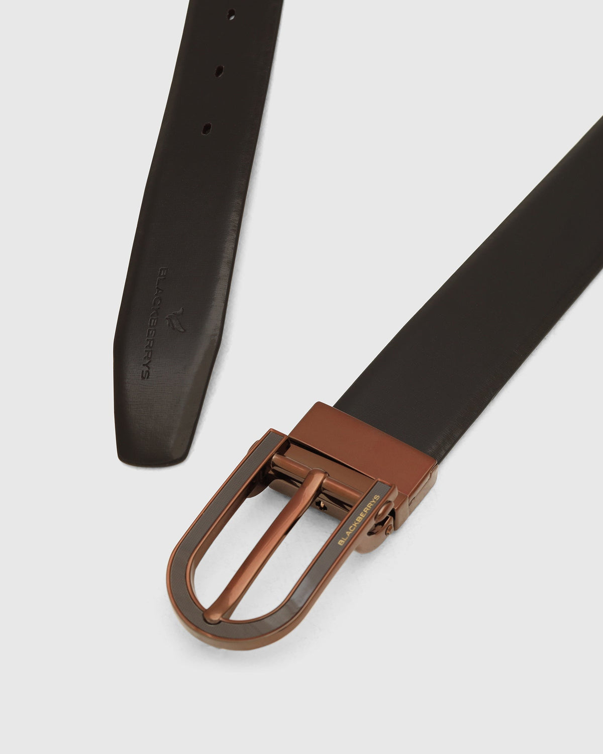 Leather Revesible Brown Black Solid Belt - Wilton