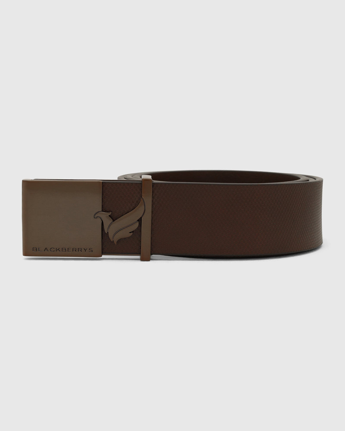 Leather Brown Solid Belt - White