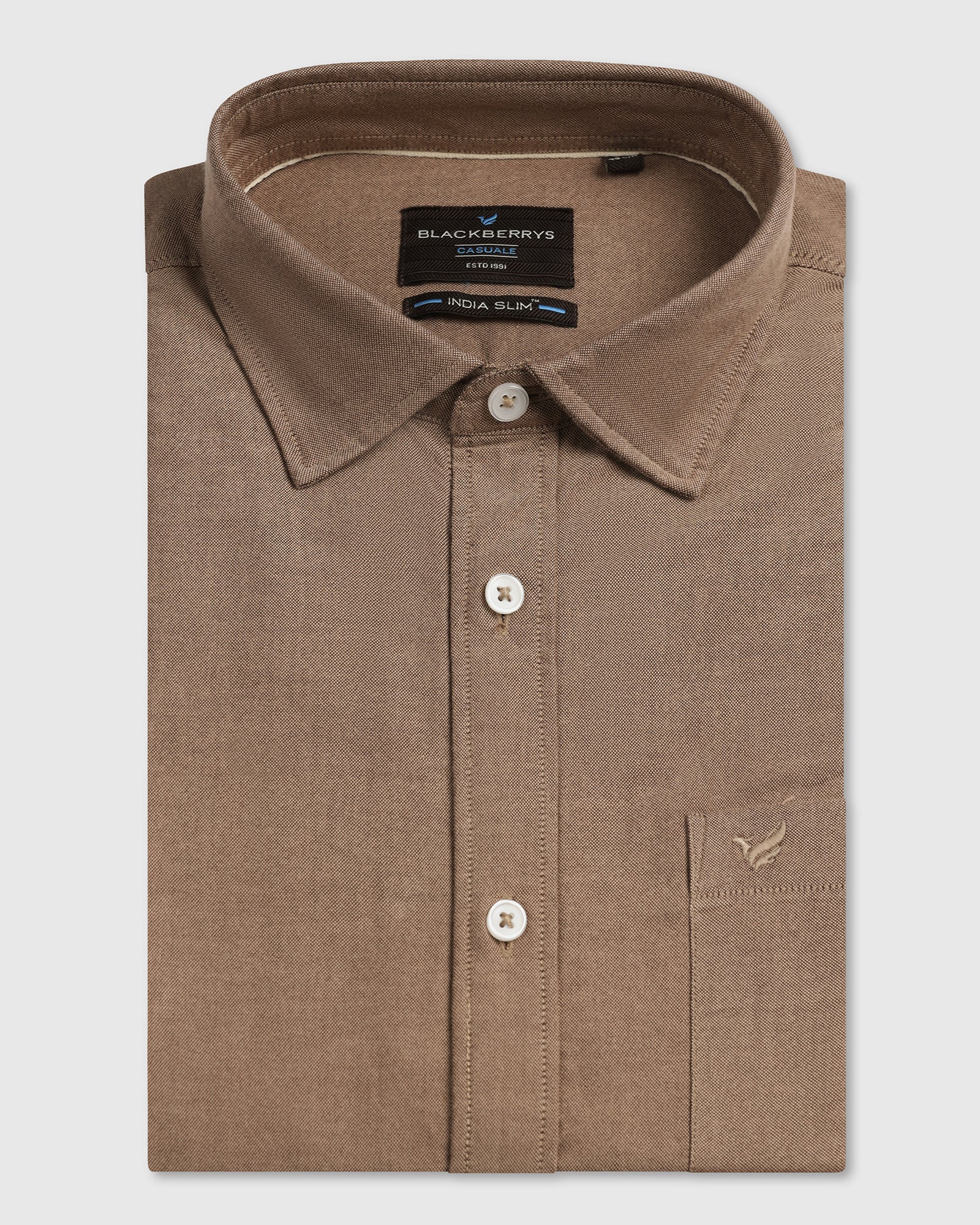 Blackberry Mens Casual Shirt F/S Es-Wm-So-Solly Brown