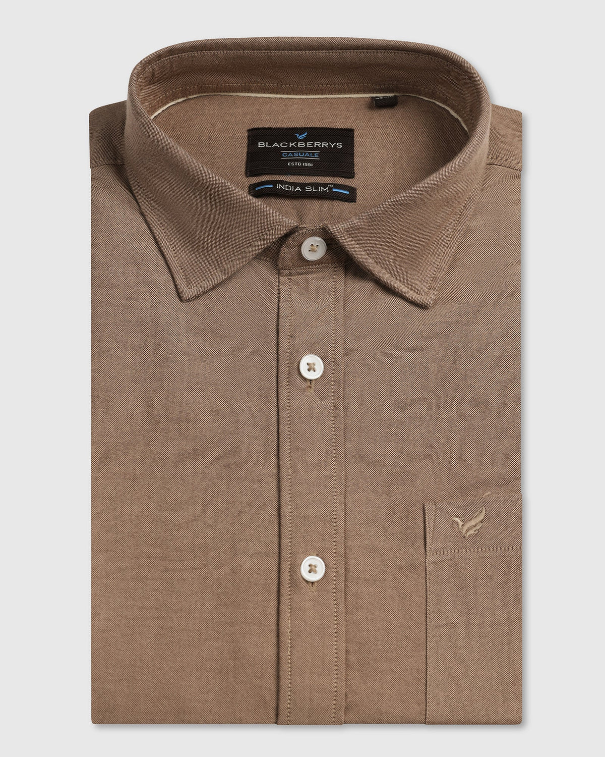 Blackberry Mens Casual Shirt F/S Es-Wm-So-Solly Brown