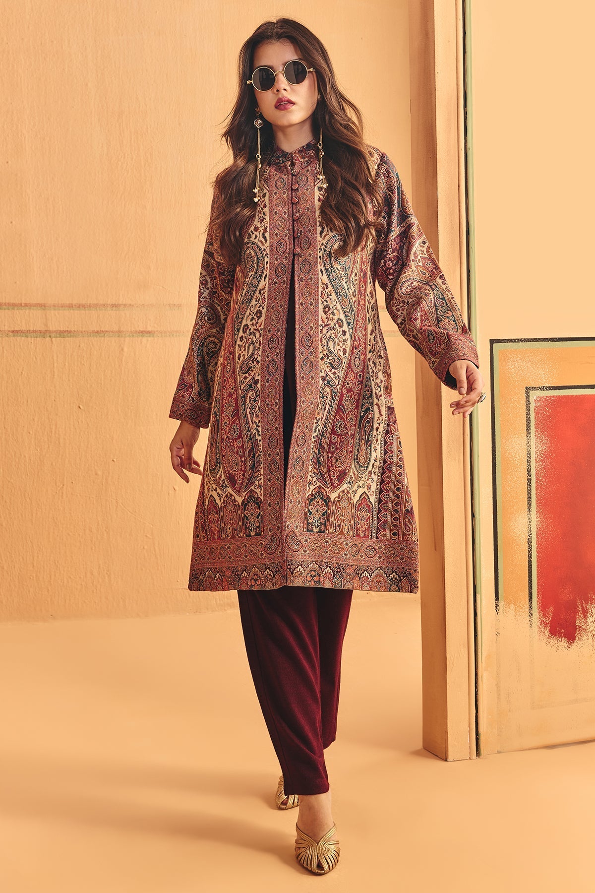 Winter Multi Printed Inner Shrug Set