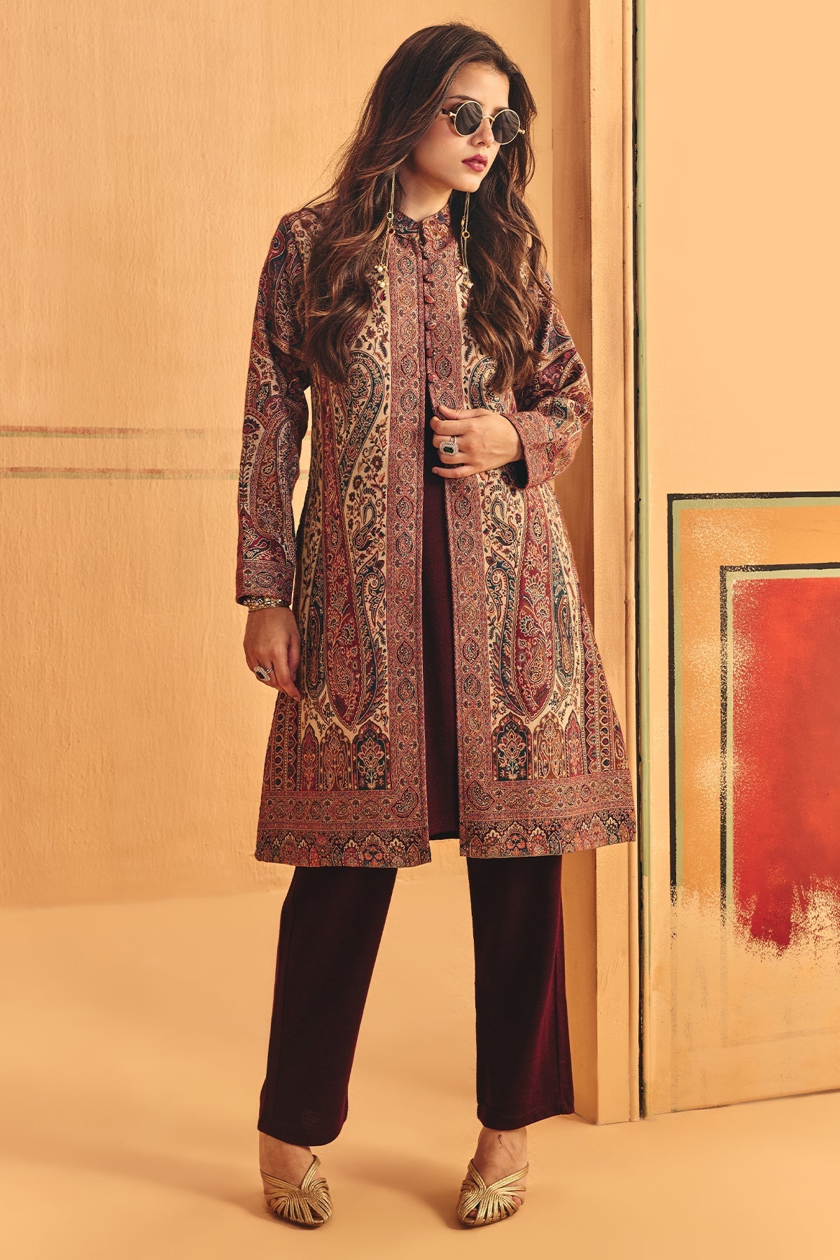 Winter Multi Printed Inner Shrug Set