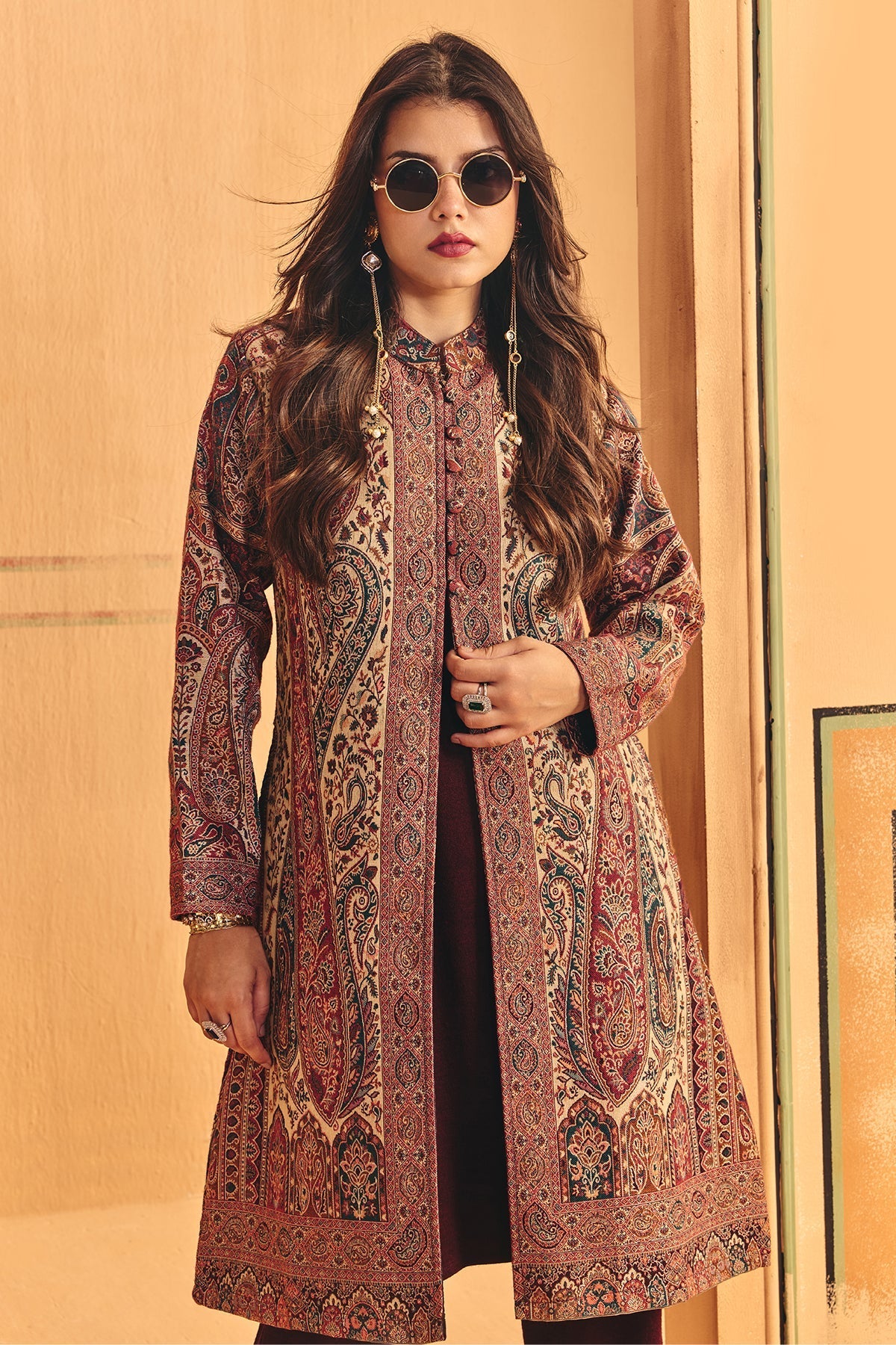 Winter Multi Printed Inner Shrug Set