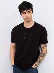 Spykar Mens T-Shirt H/S Mktcp1Be193 Black