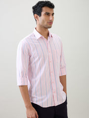 Color Plus Mens Casual Shirt F/S Cmss30661-R4-91F Medium Red