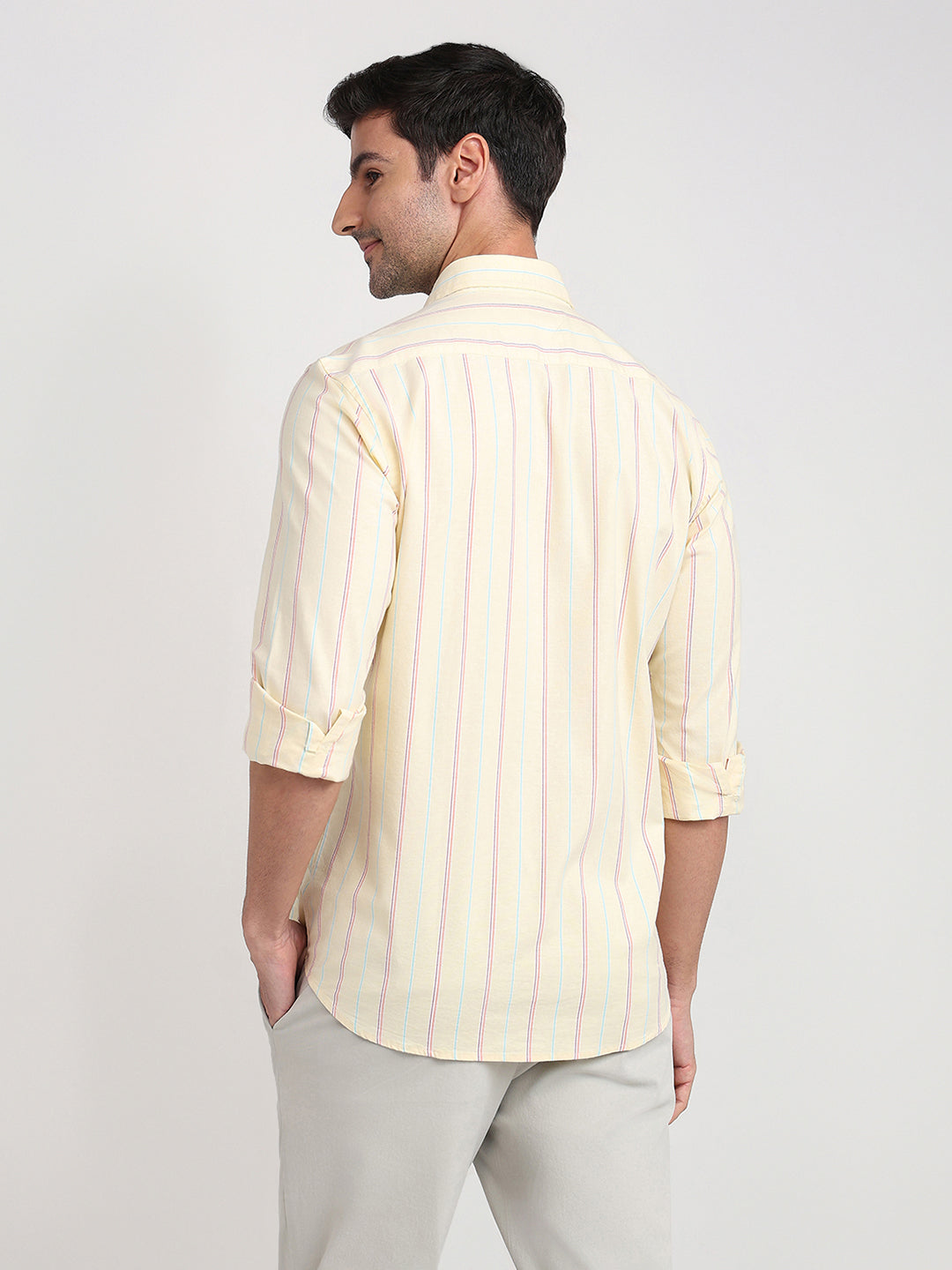 Color Plus Mens Casual Shirt F/S Cmss30661-Y4-91F Medium Yellow