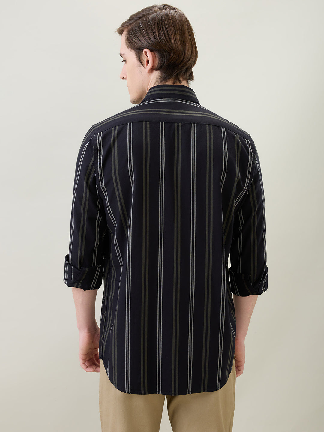 Color Plus Mens Casual Shirt F/S Cmss30714-K6-91F  Black