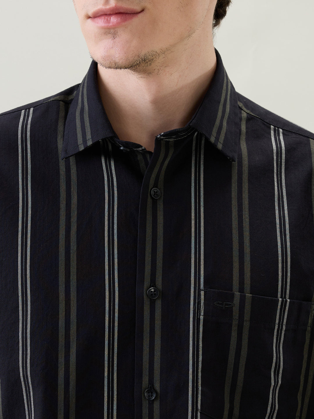 Color Plus Mens Casual Shirt F/S Cmss30714-K6-91F  Black