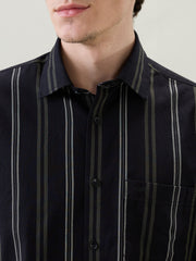 Color Plus Mens Casual Shirt F/S Cmss30714-K6-91F  Black