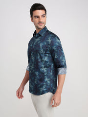 Color Plus Mens Casual Shirt F/S Cmss30723-B6-91F Dark Blue