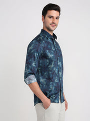 Color Plus Mens Casual Shirt F/S Cmss30723-B6-91F Dark Blue