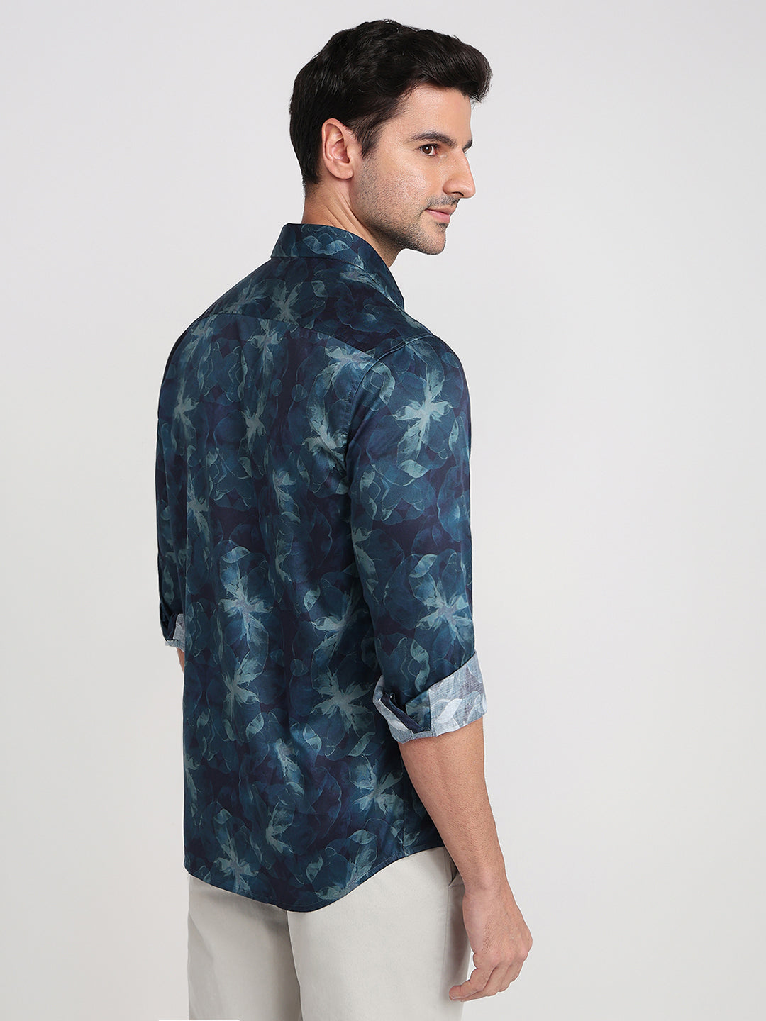 Color Plus Mens Casual Shirt F/S Cmss30723-B6-91F Dark Blue