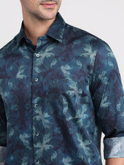 Color Plus Mens Casual Shirt F/S Cmss30723-B6-91F Dark Blue