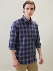 Color Plus Mens Casual Shirt F/S Cmss30743-B8-91F Dark Blue