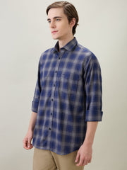 Color Plus Mens Casual Shirt F/S Cmss30743-B8-91F Dark Blue