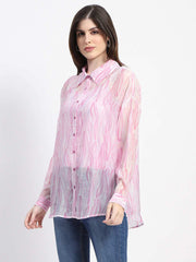 Madame Ladies Western Top H/S M4S18219 100 Baby Pink