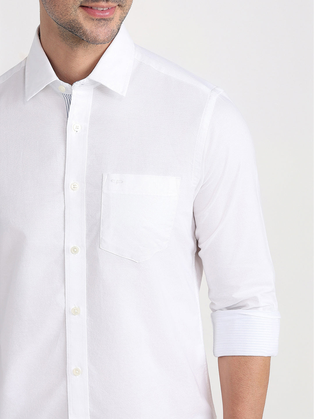 Color Plus Mens Casual Shirt F/S Cosq01237-W0-91F White