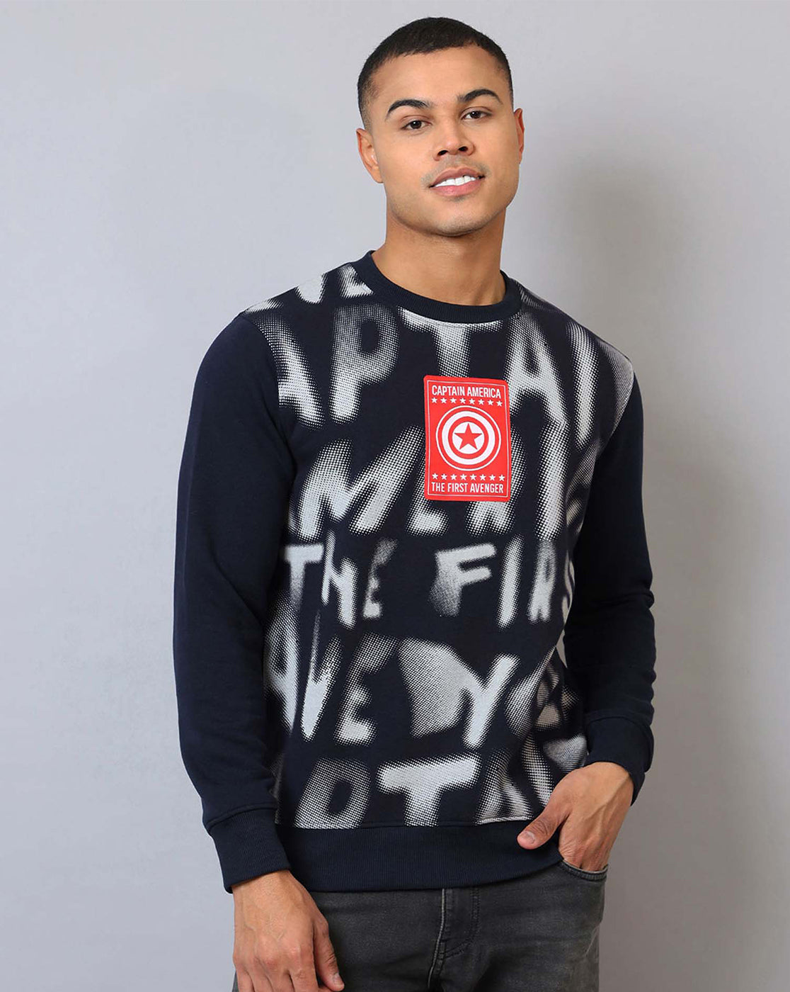 Captain America Printed Regular fit Sweatshirt For Men