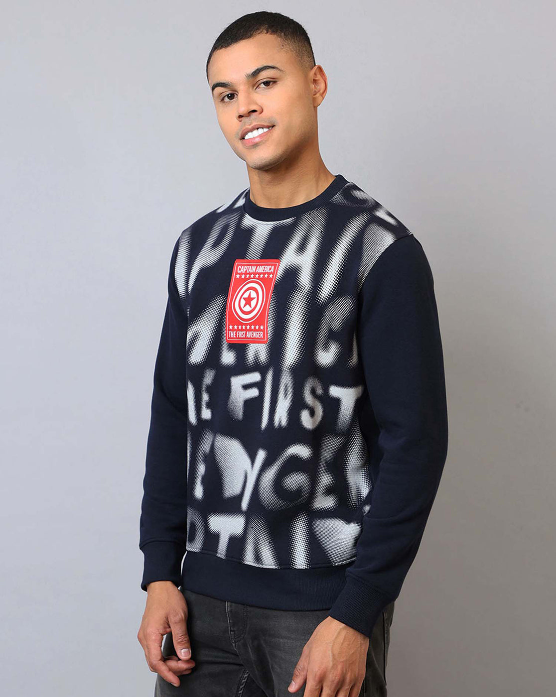 Captain America Printed Regular fit Sweatshirt For Men