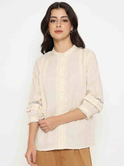 Madame Ladies Western Top H/S M5S18834 1 Off White