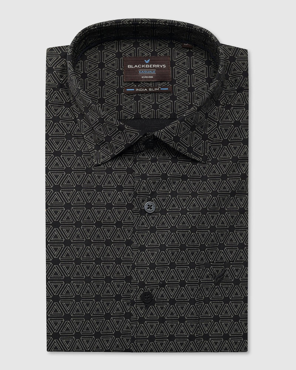 Blackberry Mens Casual Shirt F/S Es-Wm-Pr-Beth Black