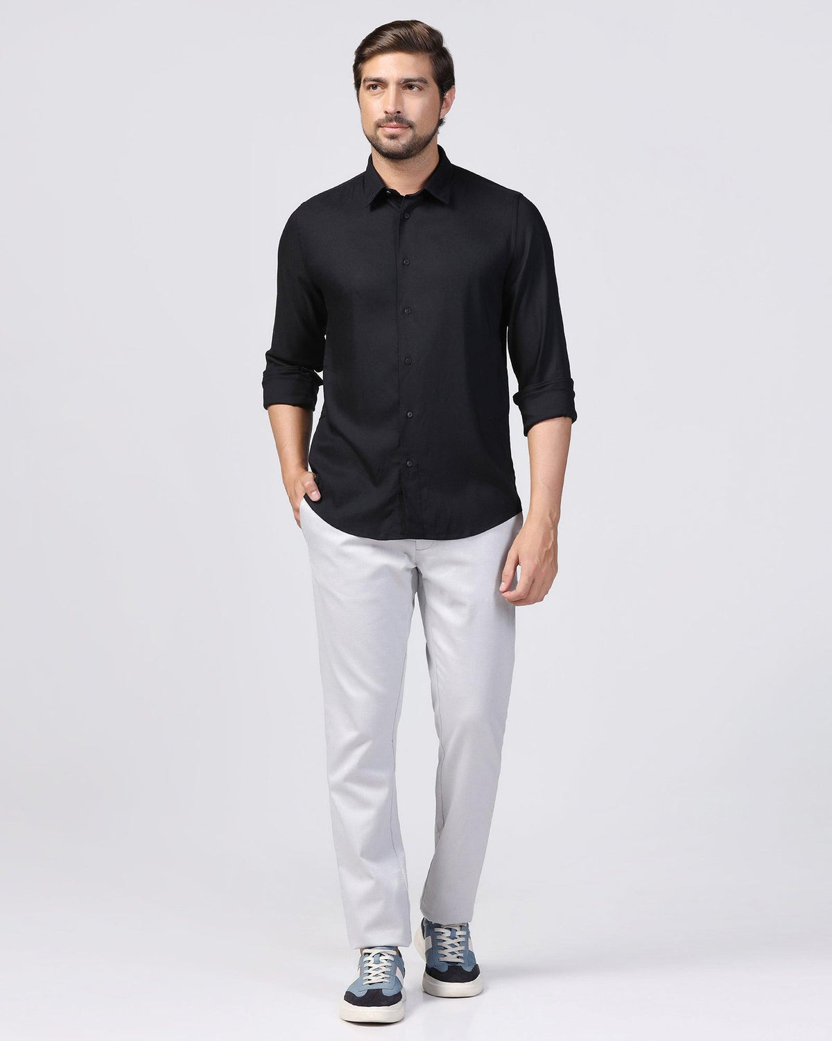 Blackberry Mens Casual Shirt F/S Es-Um-So-Gerald Black