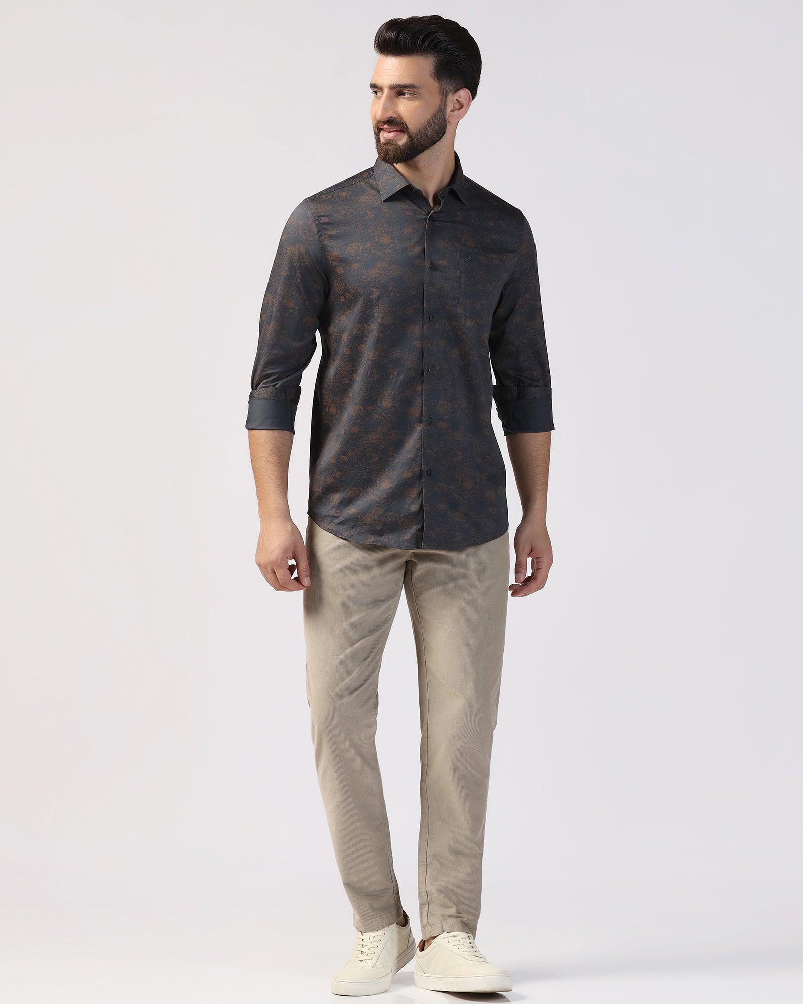 Blackberry Mens Casual Shirt F/S Es-Um-Pr-Lara Dark Grey