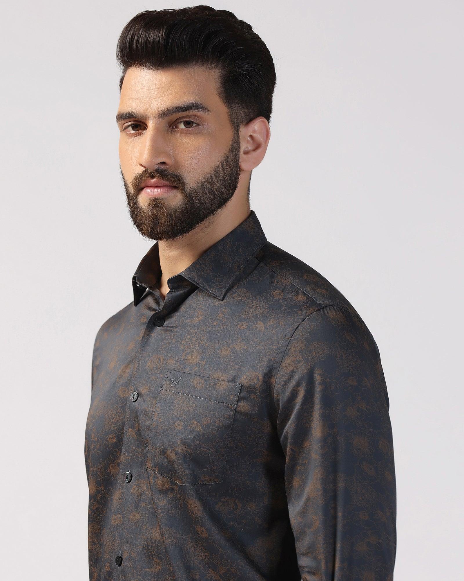 Blackberry Mens Casual Shirt F/S Es-Um-Pr-Lara Dark Grey
