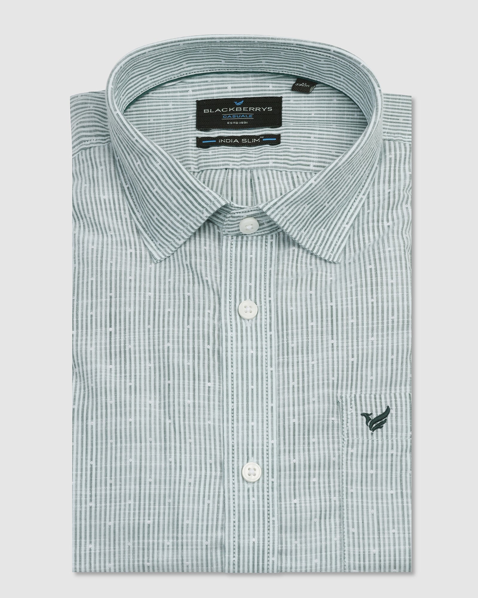Blackberry Mens Casual Shirt F/S Es-Wm-St-Marven Green