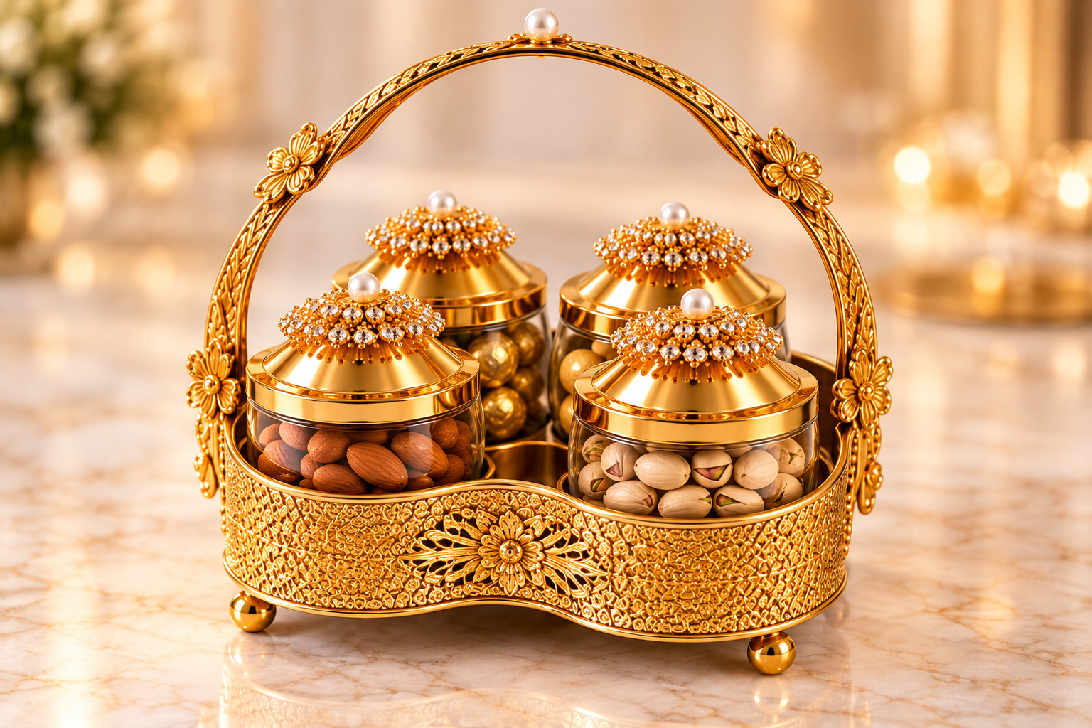 Lyte Club Luxury Golden Heritage Candy & Dry Fruit Tray